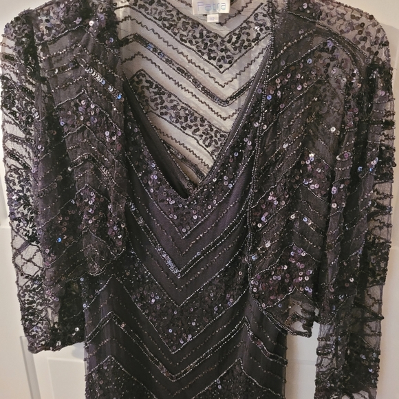 Patra eggplant color sequined dress & jacket - Picture 6 of 8